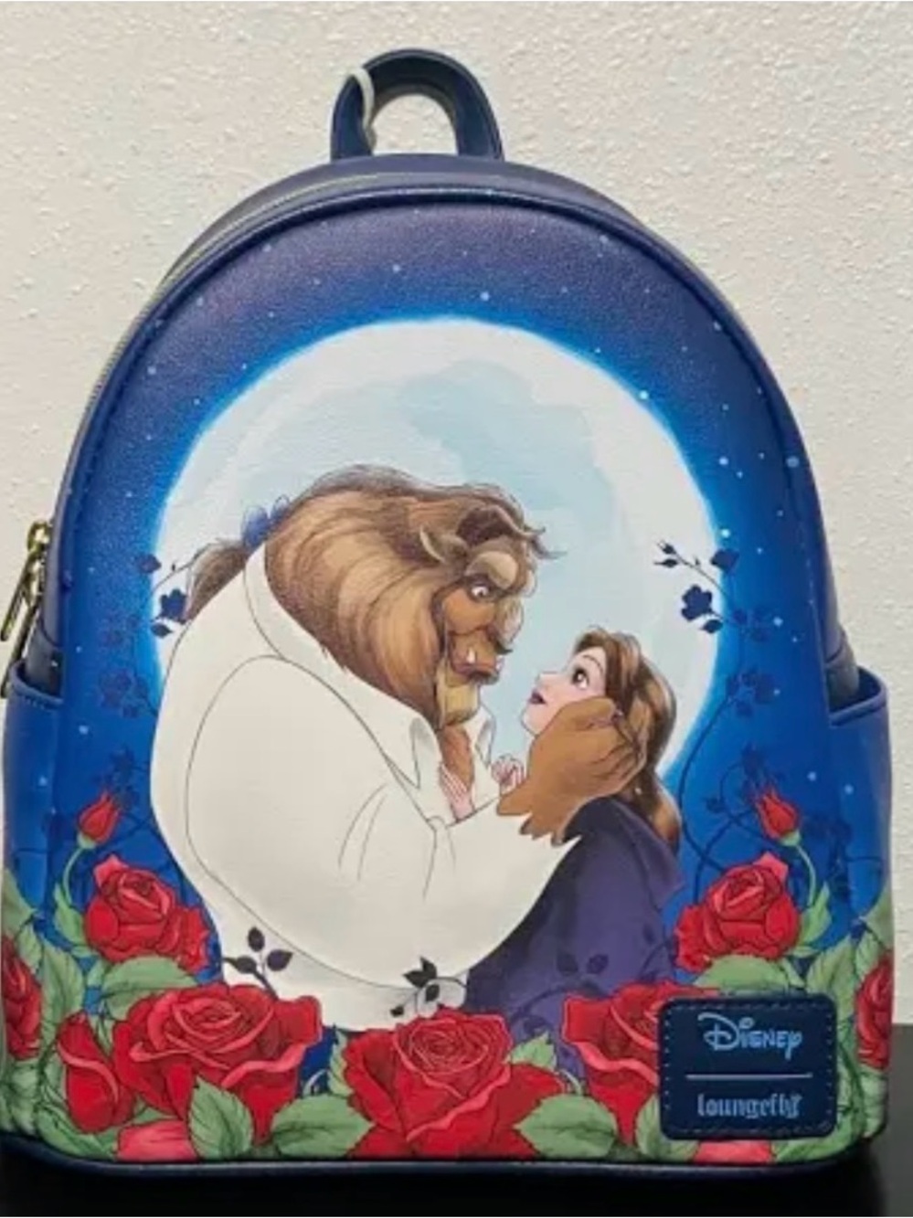 Disney Loungefly Beauty and the Beast Mini Backpack - Moonlight and Red Roses